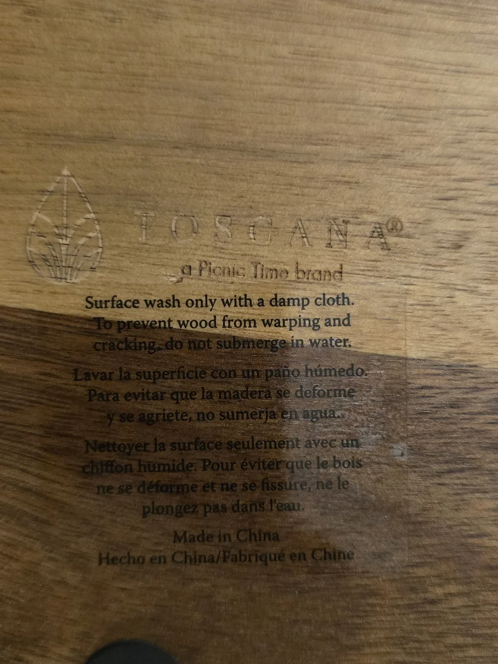 Disney 'Made for Each Other' Wooden Cheese Charcuterie Serving Board Brown